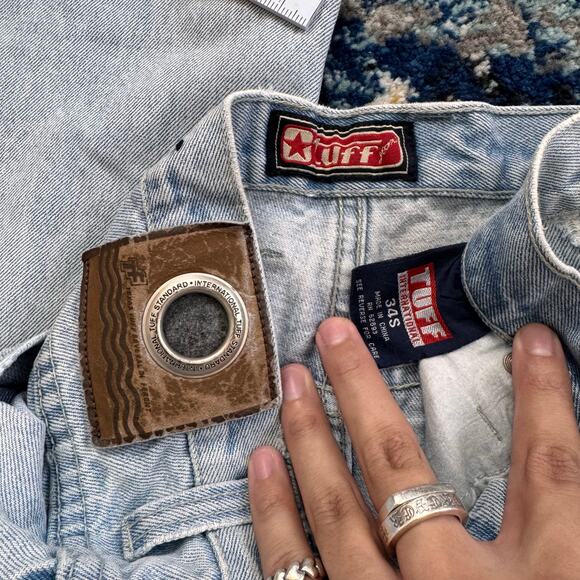 TUFF Wide Leg Baggy Light Wash Denim - Vtg / Y2k - 33x28 - Picture 2 of 5